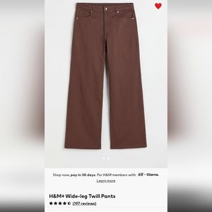 H&M+ wide leg twill pants